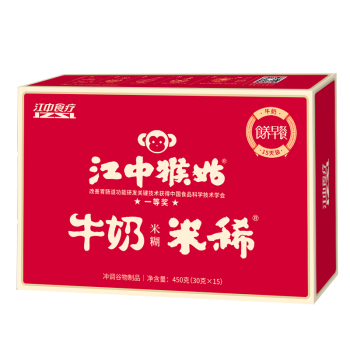 江中猴姑米稀牛奶米糊15天装450g养胃高蛋白高钙营养早餐