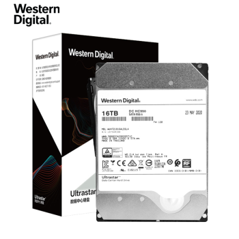 西部数据(Western Digital) 16TB 企业级硬盘  HC550 SATA6Gb/s 7200转512M 氦气密封 （WUH721816ALE6L4）