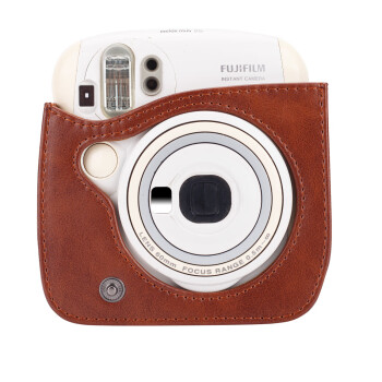 Fly-Leaf菲碧适用于拍立得mini25相机 纯色PU相机收纳包斜挎包 棕色