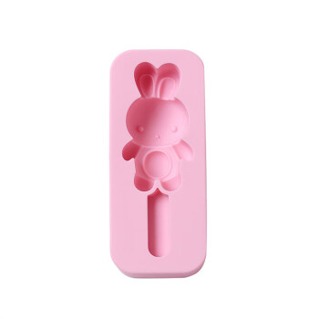 畅宝森硅胶雪糕模具可爱动物冰淇淋模具3个/组 小兔款粉色 2组起售BC02