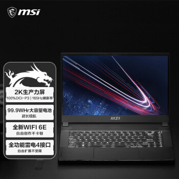 微星(msi)绝影GS66 15.6英寸轻薄本游戏本笔记本电脑(英特尔酷睿i9 32G 2TB RTX3080 2K165Hz)广色域独显直连