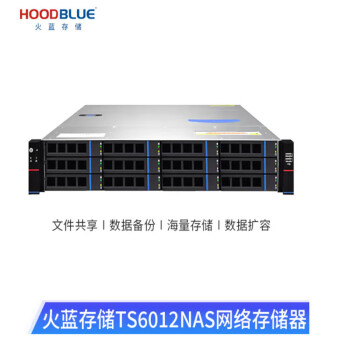 火蓝存储（hoodblue）TS6012万兆光纤nas存储服务器12盘位机架式磁盘阵列共享存储备份TS6012-RP-240TB