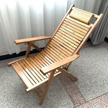 躺椅折叠椅子懒人午休沙滩靠椅竹藤椅夏季午睡神器实木家用老式椅经济