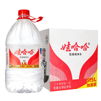 娃哈哈 纯净水饮用水 5.5L*4桶 整箱水