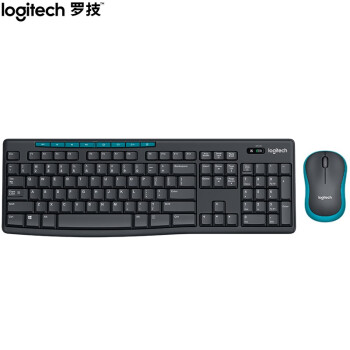 罗技(Logitech)MK275无线键鼠套装 键盘鼠标套装 办公光电键鼠套装 带无线2.4G接收器 黑蓝色