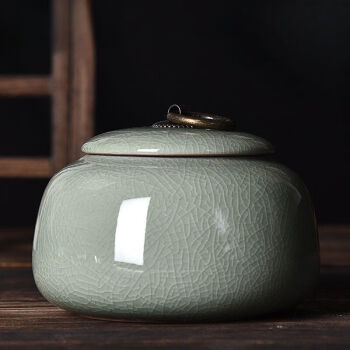 浅钰哥窑茶叶罐大号小号密封罐普洱储存收纳茶盒家用陶瓷醒茶罐子