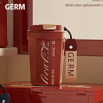格沵（germ）咖啡杯 可口可乐联名复古款 便携随行杯 车载保温杯 390ML 复古红