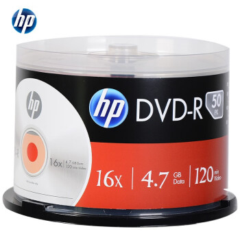 惠普（HP）光盘/刻录盘 DVD-R可打印 空白光盘 16速4.7GB 桶装50片