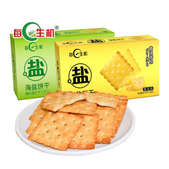 每日生机 日式海盐饼干黄油香葱咸味休闲零食早餐110g/盒 8盒起售