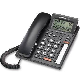 中诺（CHINO-E）办公电话机  座机 单机 座式免电池 来电显示 双键记忆 八组一键拨号  C293 黑色