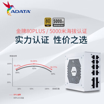 威刚（ADATA）XPG魔核850W 白色 电源 金牌全模组 电脑电源 全日系电容 电源850w-冰雪白