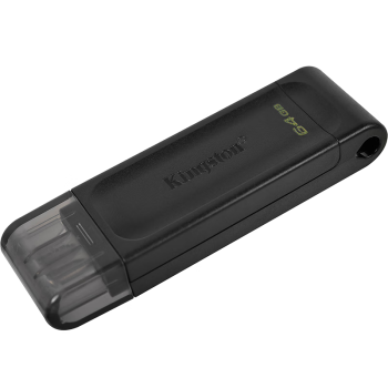 金士顿（Kingston）64GB USB3.2 Gen1 Type-C 大容量手机U盘 DT70 黑色 适用安卓苹果 车载手机电脑通用