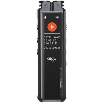 爱国者aigo 专业录音笔 R2210 一键录音智能录音高清降噪录音器学习会议培训采访 64G