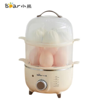 小熊（Bear）煮蛋器ZDQ-B14R1家用蒸蛋器旋钮可定时煮蛋羹机高温断电保护迷你单双层蒸锅ZDQ-B14R1