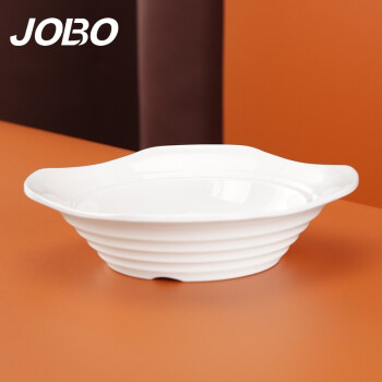 巨博（JOBO）商用密胺螺纹方碟子打菜碟6英寸15cm 加深型白色1个装5个起售