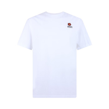 高田贤三（KENZO）男士白色棉质小花朵绣标短袖T恤 FC6 5TS412 4SG 01 XL