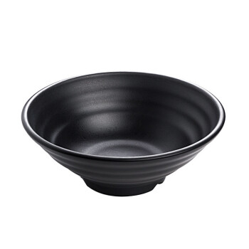 瓦图（WATU）黑色防摔汤面碗 7英寸 A5仿瓷密胺餐具 商用麻辣烫大碗 日式拉面碗 10个装