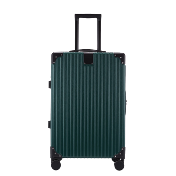 ELLE法国24英寸墨绿色行李箱拉杆箱时尚TSA密码箱万向轮拉链旅行箱