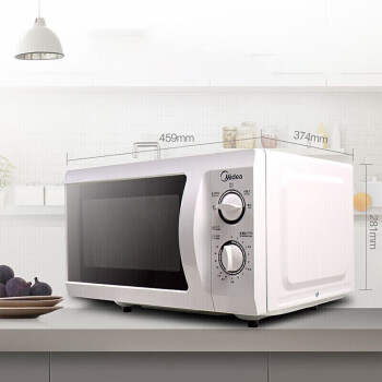 美的（Midea）微波炉家用360°转盘智能一体烤箱加热旋钮操控M1-211A 白色