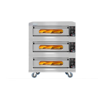苏勒 电烤箱商用一层两层大容量大型蛋糕披萨红薯燃气烘焙烤箱烤炉 旋钮款三层三盘