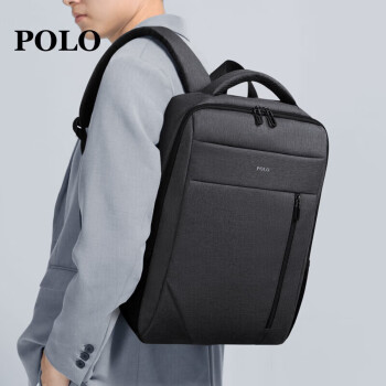 POLO双肩包男士商务背包男书包大学生大容量出差通勤17英寸双肩电脑包