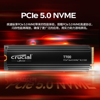 英睿达（Crucial）系列 T700 马甲散热片 4TB SSD固态硬盘 M.2接口(NVMe协议)四通道PCIe5.0  CT4000T700SSD5