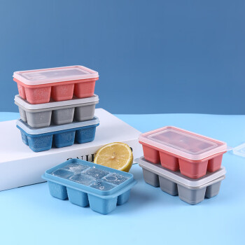 viGo 家用冰箱冻冰盒带盖硅胶制冰盒冰格冰块模具储冰块容器 10个起售