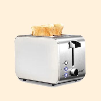 东菱（Donlin）全不锈钢烤机身面包机 多士炉 烤面包机 宽槽吐司机 DL-8117 银色