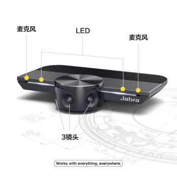 捷波朗(Jabra)高清全景广角摄像头视频会议教育培训网课PanaCast直连电脑(中小型视频会议)