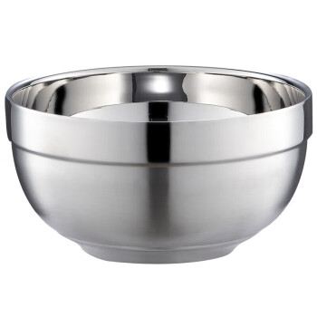 则变 304不锈钢碗米饭碗 双层隔热碗 汤碗面碗 直径12cm  5个装