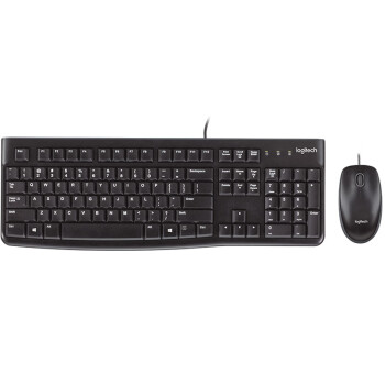 罗技MK120 键鼠套装 有线键鼠套装 办公键鼠套装 电脑键盘 笔记本键盘 联想全尺寸 黑色