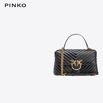 PINKO奢侈品女包手提梯形包中号燕子包 黑色