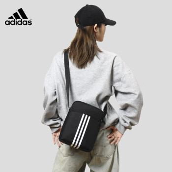 阿迪达斯 （adidas）单肩包挎包休闲运动包潮流百搭斜挎包男女背包小肩包手机包 黑色