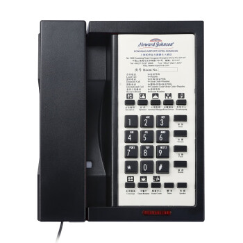 deli得力电话机酒店客房专用电话机一键前台座机 电话机黑色  