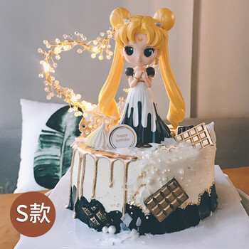 网红美少女战士生日蛋糕水冰月创意定制个性女友宝宝同城全国配送 s款