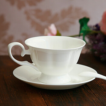 畅宝森 三件套 欧式陶瓷纯白咖啡杯套装(杯+碟+勺)多款可选 2套起购JR1