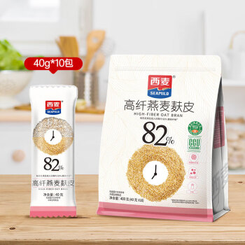 西麦 高纤燕麦麸皮400g 独立包装燕麦片低GI营养代餐膳食纤维