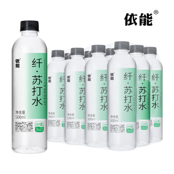 依能 纤苏打水【500ml*12瓶】 青柠味 无糖无气弱碱大毫升水 01.139