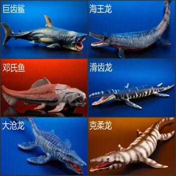 巨齿鲨鱼大白儿童玩具动物模型沧龙海王龙史前海洋生物远古海洋巨兽