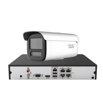海康威视监控器摄像头1路套装400万2K高清星光夜视室外录音网线供电手机远程6T硬盘3T46解决方案