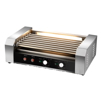 NGNLW 烤肠机商用台湾烤肠机小型台式烤香肠机全自动热狗烤肠机烤肠机器 7管|无玻璃罩|双温控|
