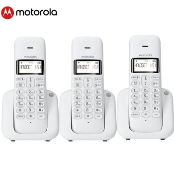 摩托罗拉（Motorola）T301C白色 电话机数字无绳无线子母机座机大屏幕清晰免提单机 【一拖二】