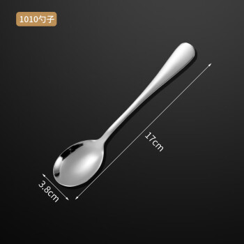 胜佳304不锈钢勺子勺咖啡勺学生儿童不锈钢汤勺10个装 1010勺子17cm
