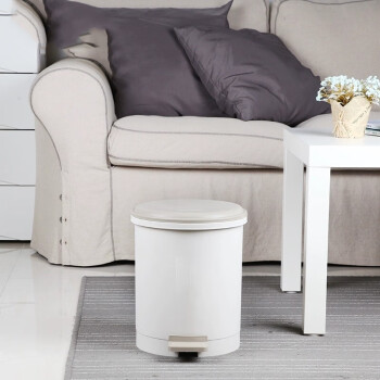 COKRSUPE垃圾桶厨房脚踏卫生桶翻盖大号带盖28CM清洁桶纸篓9.6L 6L灰色