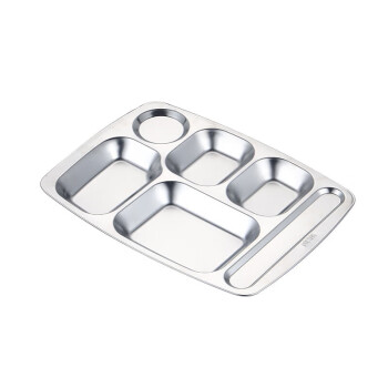 敏壳304不锈钢加厚餐盘食堂方形分格餐盘 经典大六格0.8厚  1个