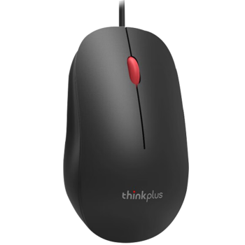 ThinkPlus联想（thinkplus）M80有线鼠标 轻音办公鼠标  人体工学鼠标 1.8米加长线 笔记本电脑台式机通用