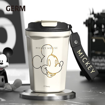 格沵（germ）咖啡杯 迪士尼联名 316不锈钢 便携随行保温杯 390ML 曙光白