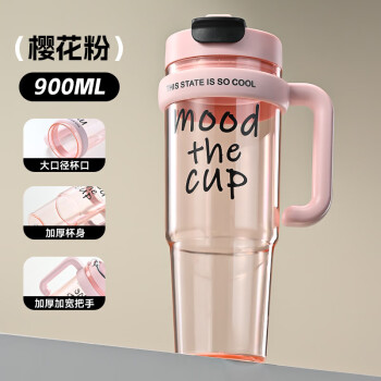 德欧星光厨具 巨无霸水杯带吸管杯子900ml/个 粉色 3个起售