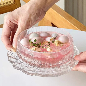 骏十七 WJ甜品碗玻璃碗燕窝碗沙拉碗【透明燕窝碗含15cm水晶碟】3件起售