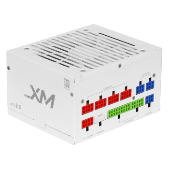 先马（SAMA）XM750W白色台式机箱窄体电源 ATX3.0标准/122mm短机身/80PLUS金牌/压纹线/ECO风扇/多重安全认证
